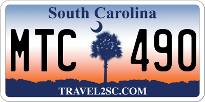 SC license plate MTC490