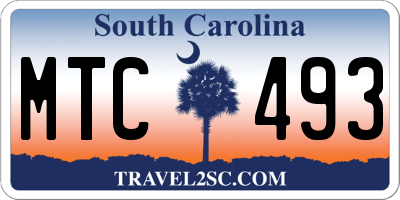 SC license plate MTC493