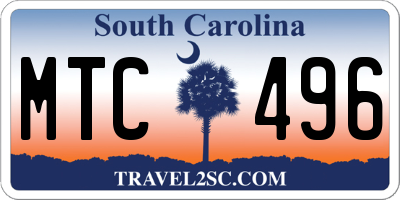 SC license plate MTC496