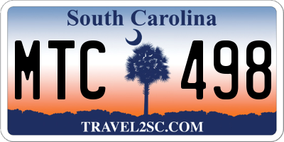 SC license plate MTC498