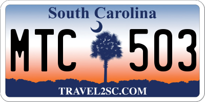 SC license plate MTC503