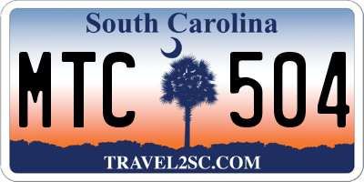 SC license plate MTC504