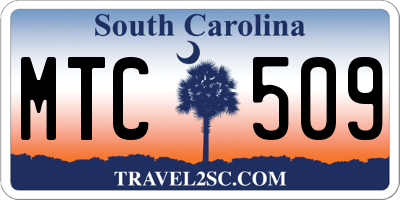 SC license plate MTC509
