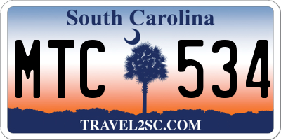 SC license plate MTC534