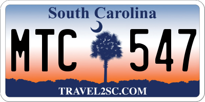 SC license plate MTC547