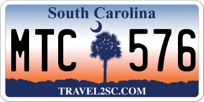 SC license plate MTC576