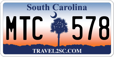 SC license plate MTC578