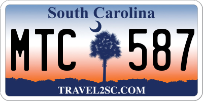 SC license plate MTC587