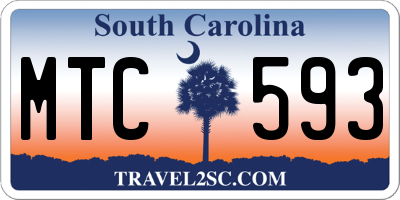 SC license plate MTC593