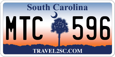 SC license plate MTC596