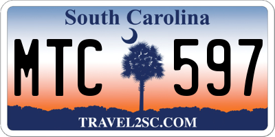 SC license plate MTC597