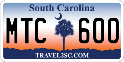 SC license plate MTC600