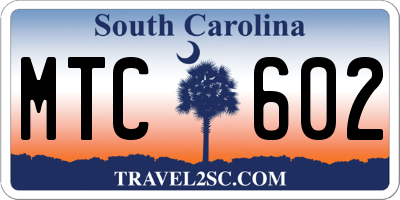 SC license plate MTC602