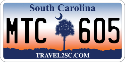 SC license plate MTC605