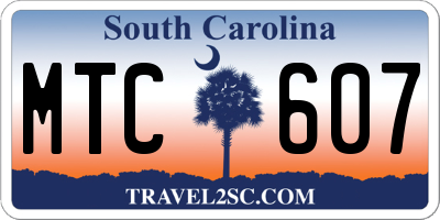 SC license plate MTC607