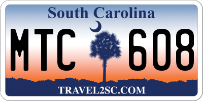 SC license plate MTC608