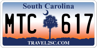 SC license plate MTC617