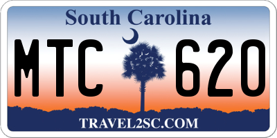 SC license plate MTC620