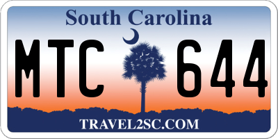 SC license plate MTC644