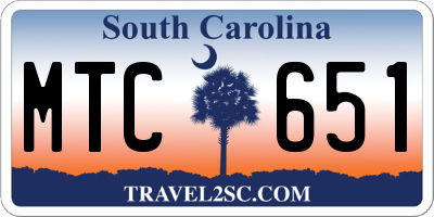 SC license plate MTC651