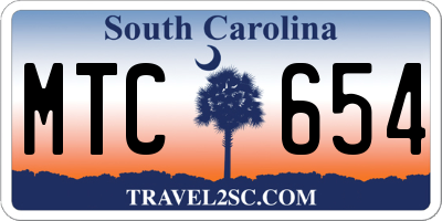 SC license plate MTC654