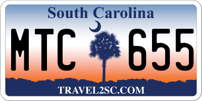 SC license plate MTC655