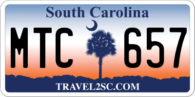 SC license plate MTC657