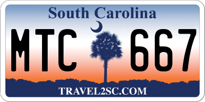 SC license plate MTC667