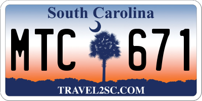 SC license plate MTC671