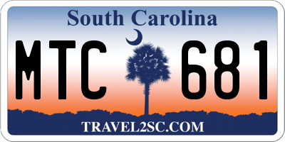 SC license plate MTC681