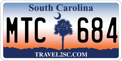 SC license plate MTC684