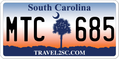 SC license plate MTC685