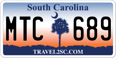 SC license plate MTC689