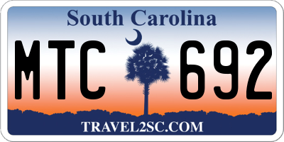 SC license plate MTC692