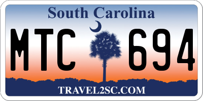 SC license plate MTC694