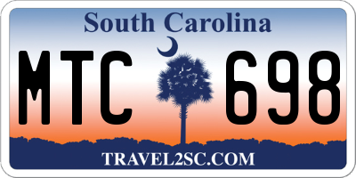 SC license plate MTC698