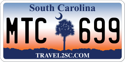 SC license plate MTC699