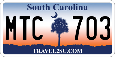 SC license plate MTC703