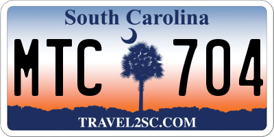 SC license plate MTC704