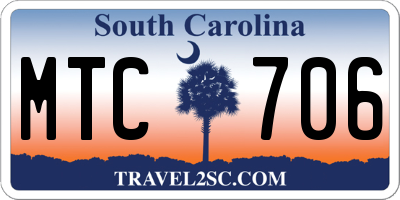 SC license plate MTC706