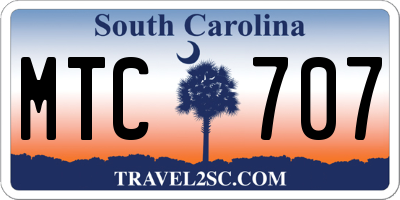 SC license plate MTC707