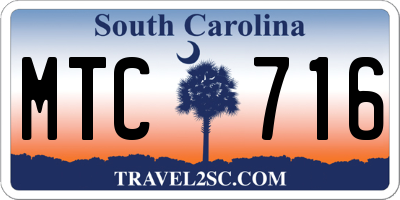 SC license plate MTC716
