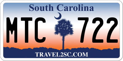 SC license plate MTC722