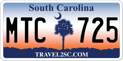 SC license plate MTC725