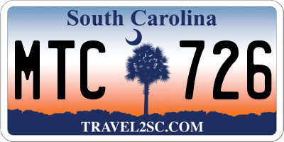 SC license plate MTC726