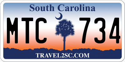 SC license plate MTC734