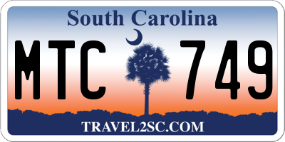 SC license plate MTC749