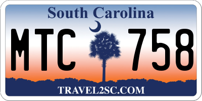 SC license plate MTC758