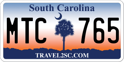 SC license plate MTC765