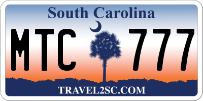 SC license plate MTC777